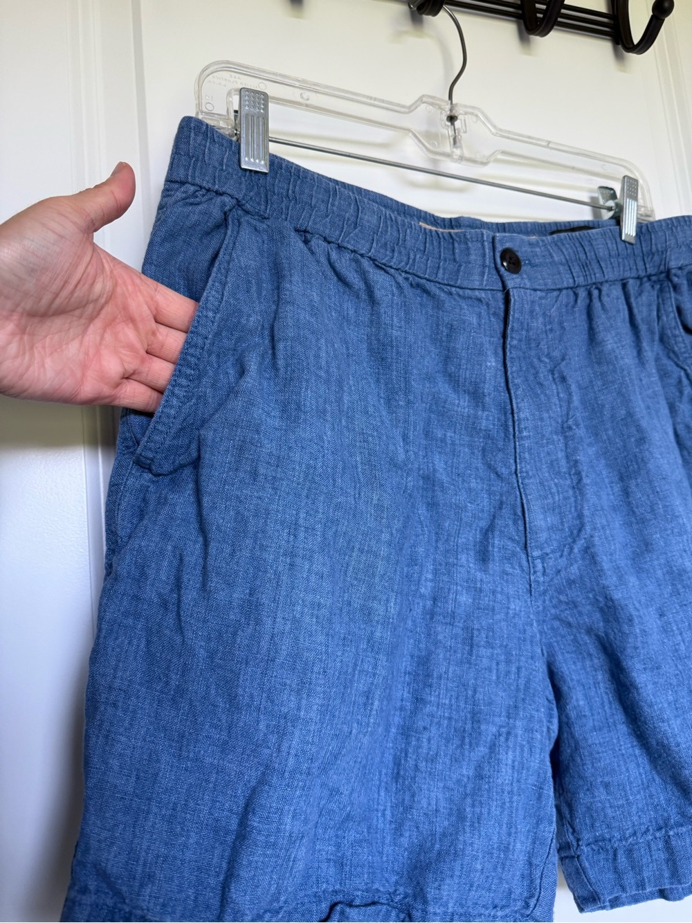 Banana Republic Linen Blue Flat Front Casual Shorts Cruise Summer Breathable Air - Picture 5 of 11